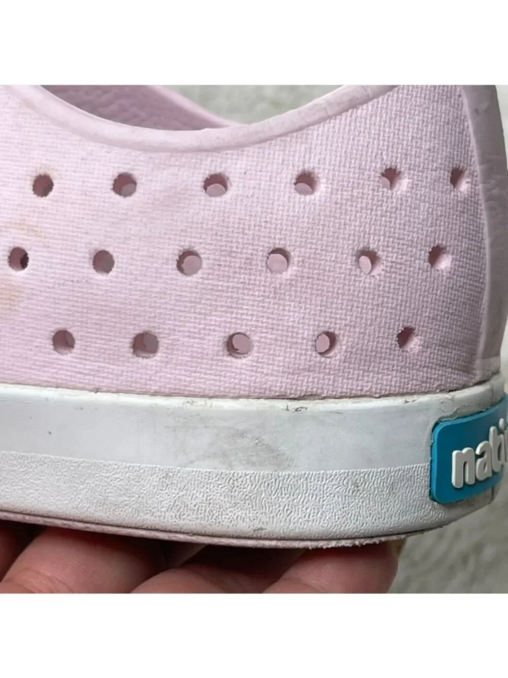 Native Shoes Jefferson Kids Size J3 Pink Slip Washable Sneakers Loafers